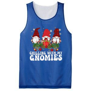 Chillin With My Gnomies Plaid Christmas Santa Gnomes Xmas Mesh Reversible Basketball Jersey Tank