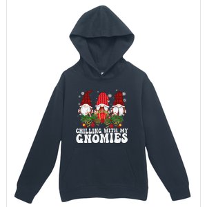 Chillin With My Gnomies Plaid Christmas Santa Gnomes Xmas Urban Pullover Hoodie