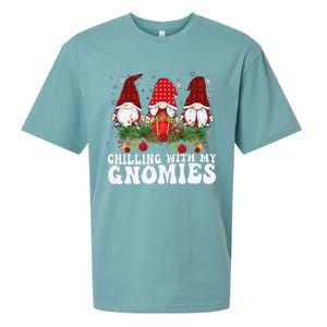 Chillin With My Gnomies Plaid Christmas Santa Gnomes Xmas Sueded Cloud Jersey T-Shirt