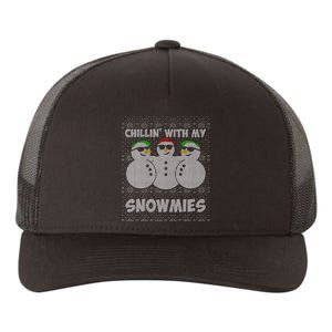 Chillin With My Snowmies Funny Ugly Christmas Yupoong Adult 5-Panel Trucker Hat