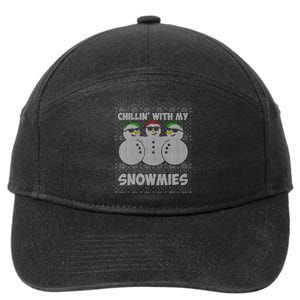 Chillin With My Snowmies Funny Ugly Christmas 7-Panel Snapback Hat