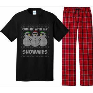 Chillin With My Snowmies Funny Ugly Christmas Pajama Set