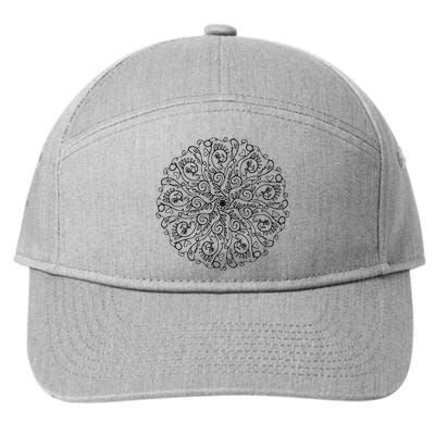 Curse Word Mandala 7-Panel Snapback Hat