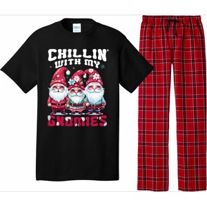 Chillin With My Gnomies Santa Claus Gnomes Groovy Christmas Gift Pajama Set