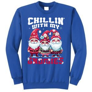 Chillin With My Gnomies Santa Claus Gnomes Groovy Christmas Gift Sweatshirt