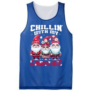 Chillin With My Gnomies Santa Claus Gnomes Groovy Christmas Gift Mesh Reversible Basketball Jersey Tank