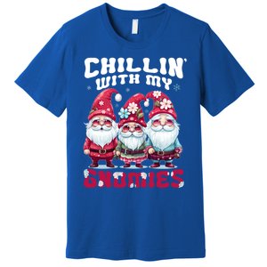 Chillin With My Gnomies Santa Claus Gnomes Groovy Christmas Gift Premium T-Shirt