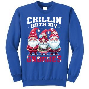 Chillin With My Gnomies Santa Claus Gnomes Groovy Christmas Gift Tall Sweatshirt