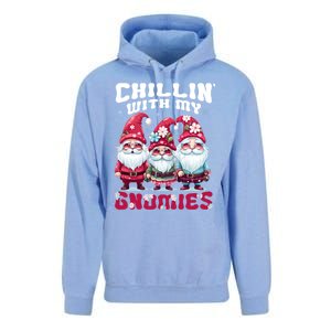 Chillin With My Gnomies Santa Claus Gnomes Groovy Christmas Gift Unisex Surf Hoodie