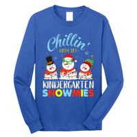 Chillin With My Kindergarten Snowmies Teacher Christmas Xmas Long Sleeve Shirt