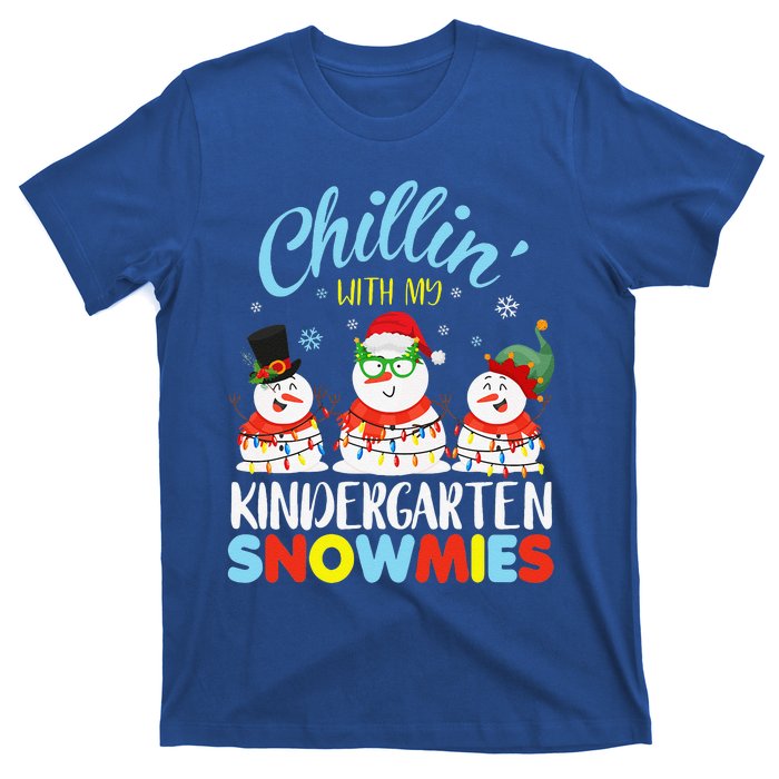 Chillin With My Kindergarten Snowmies Teacher Christmas Xmas T-Shirt