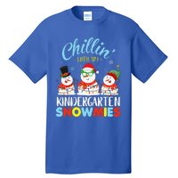 Chillin With My Kindergarten Snowmies Teacher Christmas Xmas Tall T-Shirt