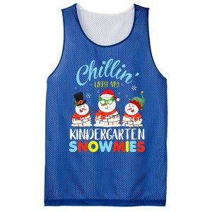 Chillin With My Kindergarten Snowmies Teacher Christmas Xmas Mesh Reversible Basketball Jersey Tank