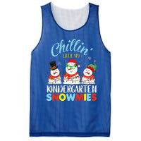 Chillin With My Kindergarten Snowmies Teacher Christmas Xmas Mesh Reversible Basketball Jersey Tank