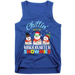 Chillin With My Kindergarten Snowmies Teacher Christmas Xmas Tank Top