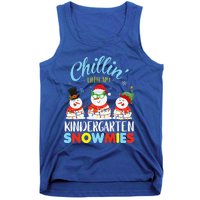 Chillin With My Kindergarten Snowmies Teacher Christmas Xmas Tank Top