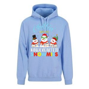 Chillin With My Kindergarten Snowmies Teacher Christmas Xmas Unisex Surf Hoodie