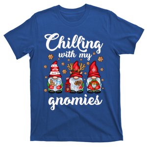 Chillin With My Gnomies Santa Claus Gnomes Groovy Christmas Cute Gift T-Shirt