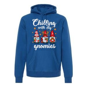 Chillin With My Gnomies Santa Claus Gnomes Groovy Christmas Cute Gift Premium Hoodie