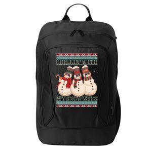 Chillin With My Snowmies Ugly Christmas Snowman City Backpack