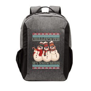 Chillin With My Snowmies Ugly Christmas Snowman Vector Backpack