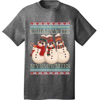 Chillin With My Snowmies Ugly Christmas Snowman T-Shirt