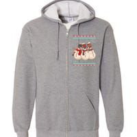 Chillin With My Snowmies Ugly Christmas Snowman Full Zip Hoodie