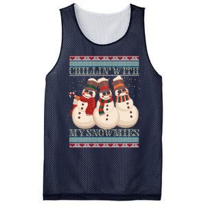 Chillin With My Snowmies Ugly Christmas Snowman Mesh Reversible Basketball Jersey Tank