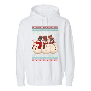 Chillin With My Snowmies Ugly Christmas Snowman Garment-Dyed Fleece Hoodie