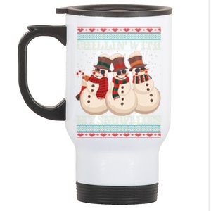 Chillin With My Snowmies Ugly Christmas Snowman Stainless Steel Travel Mug