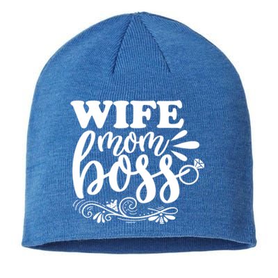 Cute Wife Mom Boss For Mothers Wives And Bosses Design Gift Sustainable Beanie