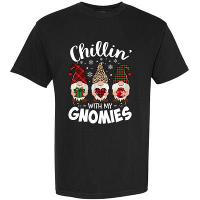 Chillin With My Gnomie Leopard Christmas Gnome Buffalo Gift Garment-Dyed Heavyweight T-Shirt