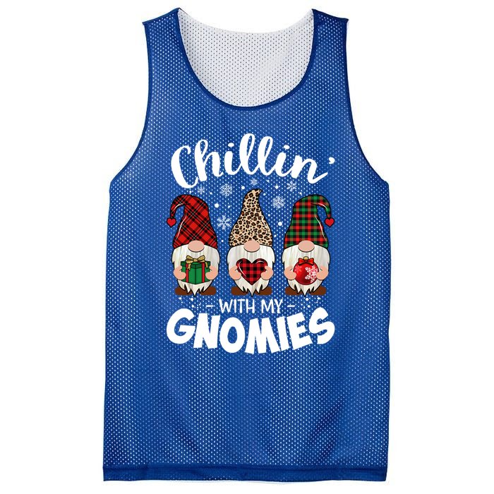 Chillin With My Gnomie Leopard Christmas Gnome Buffalo Gift Mesh Reversible Basketball Jersey Tank