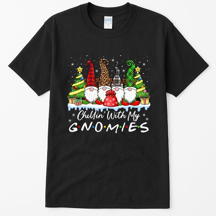 Chillin With My Gnomies Funny Christmas Family Friend Gnomes Tall T-Shirt