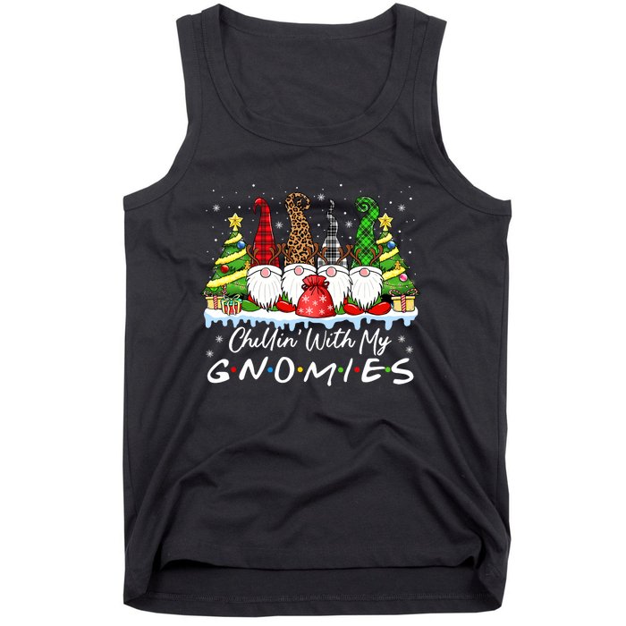 Chillin With My Gnomies Funny Christmas Family Friend Gnomes Tank Top