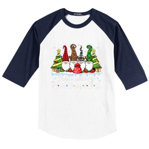 Chillin With My Gnomies Funny Christmas Family Friend Gnomes Baseball Sleeve Shirt