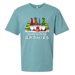 Chillin With My Gnomies Funny Christmas Family Friend Gnomes Sueded Cloud Jersey T-Shirt