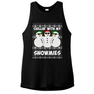 Chillin With My Snowmies Ugly Christmas Ladies PosiCharge Tri-Blend Wicking Tank