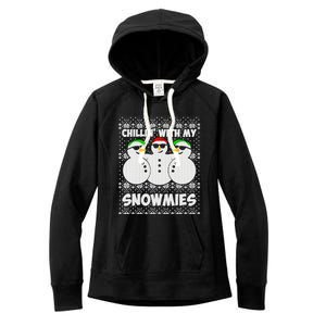 Chillin With My Snowmies Ugly Christmas Women's Fleece Hoodie