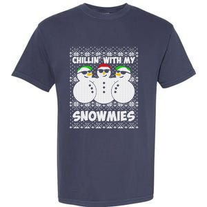 Chillin With My Snowmies Ugly Christmas Garment-Dyed Heavyweight T-Shirt