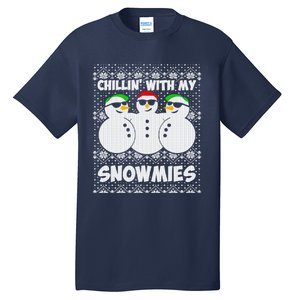 Chillin With My Snowmies Ugly Christmas Tall T-Shirt