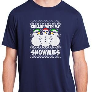 Chillin With My Snowmies Ugly Christmas Adult ChromaSoft Performance T-Shirt