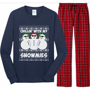 Chillin With My Snowmies Ugly Christmas Long Sleeve Pajama Set