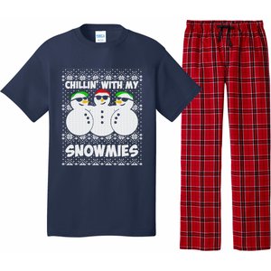 Chillin With My Snowmies Ugly Christmas Pajama Set