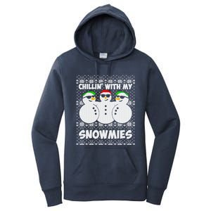 Chillin With My Snowmies Ugly Christmas Women's Pullover Hoodie