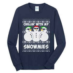 Chillin With My Snowmies Ugly Christmas Tall Long Sleeve T-Shirt