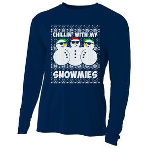 Chillin With My Snowmies Ugly Christmas Cooling Performance Long Sleeve Crew