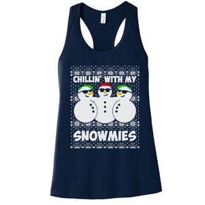 Chillin With My Snowmies Ugly Christmas Women's Racerback Tank