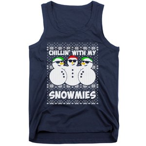 Chillin With My Snowmies Ugly Christmas Tank Top