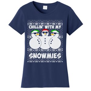 Chillin With My Snowmies Ugly Christmas Women's T-Shirt